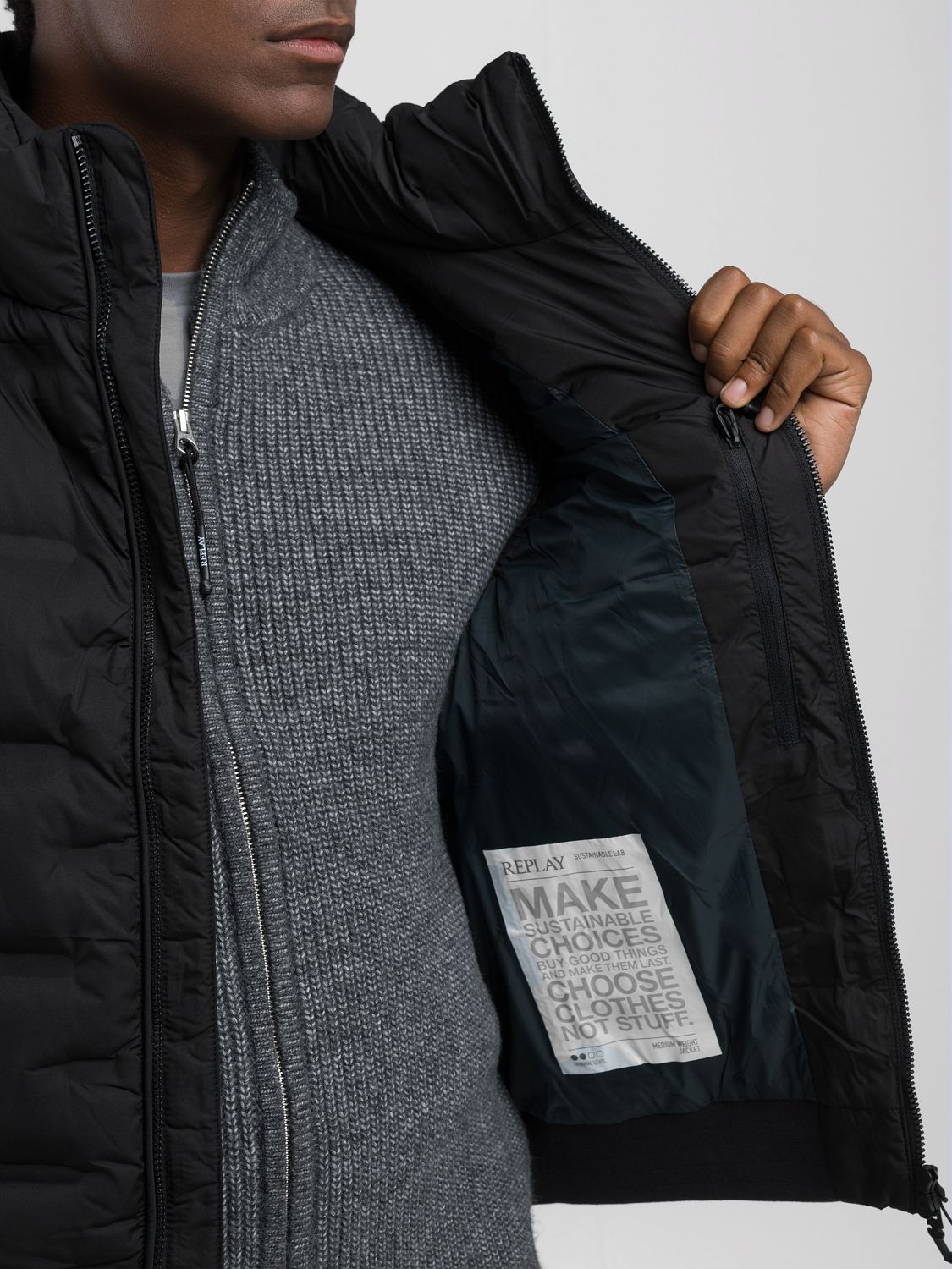 リサイクルポリECOダウンベスト 詳細画像 ブラック 6